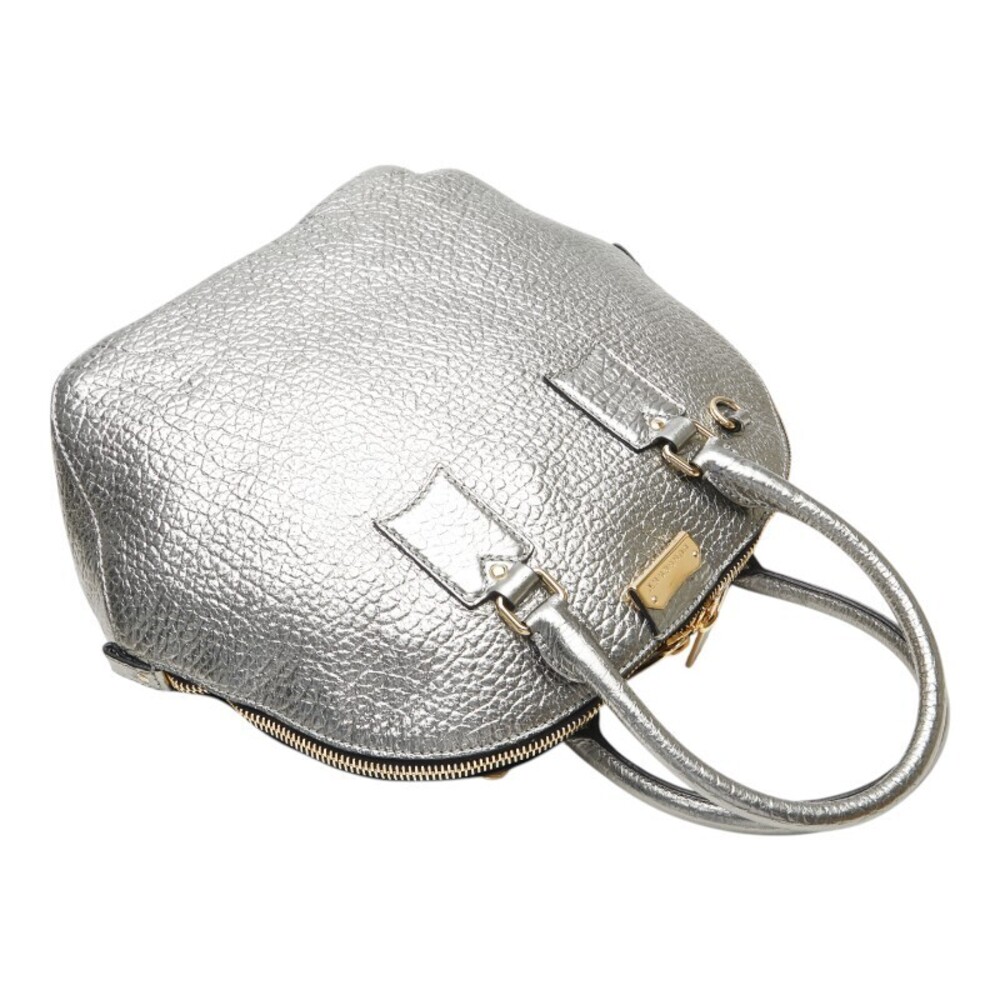 Burberry logo plate handbag shoulder bag silver leather - Picture 4 of 9
